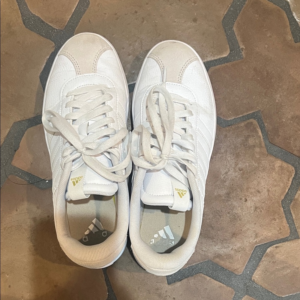 Adidas White and Cream Sneakers